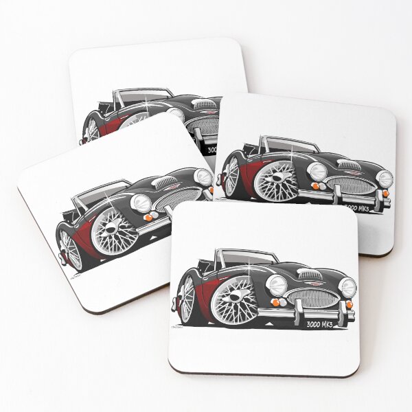 Item preview, Austin Healey 3000 Mk 3 caricature  black / red designed and sold by car2oonz.