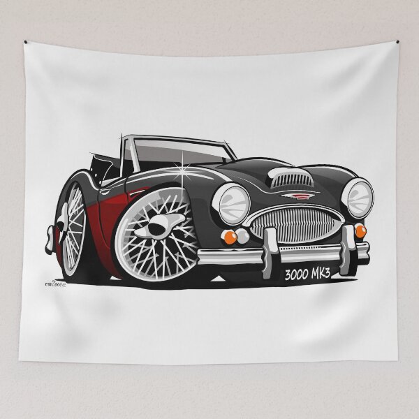 Item preview, Austin Healey 3000 Mk 3 caricature  black / red designed and sold by car2oonz.