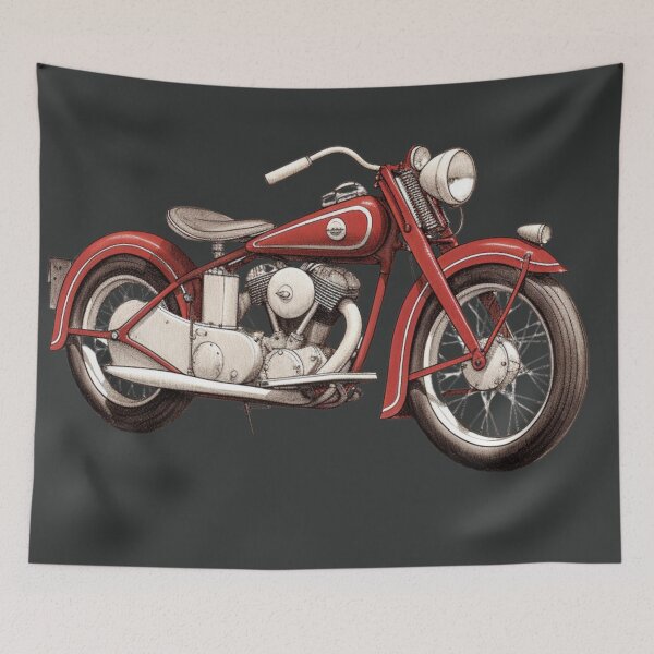 Item preview, A Vintage Motorcycle Illustration designed and sold by GoodOldVintage.