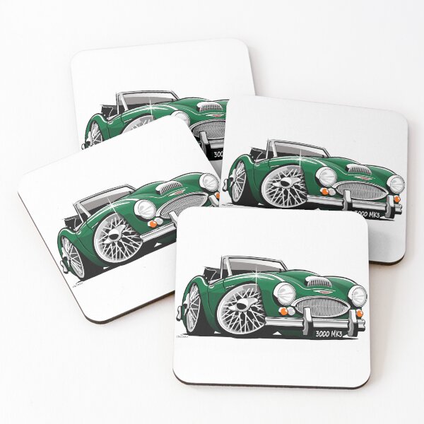 Item preview, Austin Healey 3000 Mk 3 caricature  green designed and sold by car2oonz.