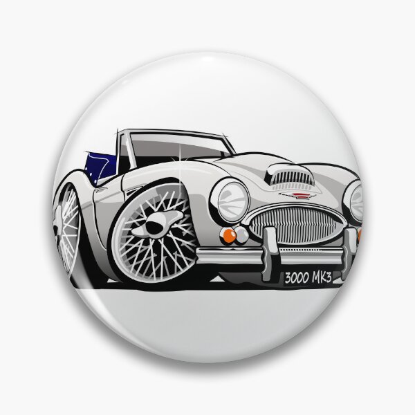 Item preview, Austin Healey 3000 Mk 3 caricature  old English white designed and sold by car2oonz.