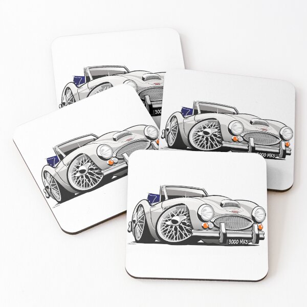 Item preview, Austin Healey 3000 Mk 3 caricature  old English white designed and sold by car2oonz.