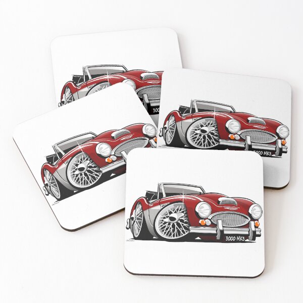 Item preview, Austin Healey 3000 Mk 3 caricature red / white designed and sold by car2oonz.