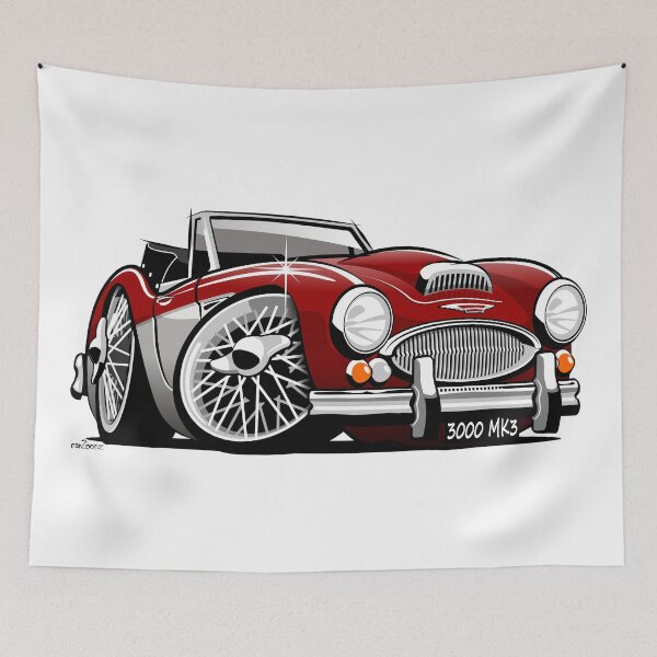 Item preview, Austin Healey 3000 Mk 3 caricature red / white designed and sold by car2oonz.