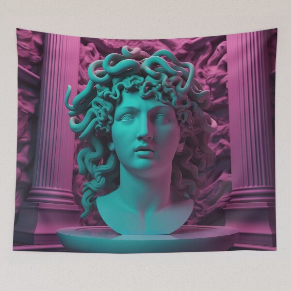 Item preview, Synthwave Gorgons: Neon Whispers of Medusan Magic designed and sold by Mullet Monkey.