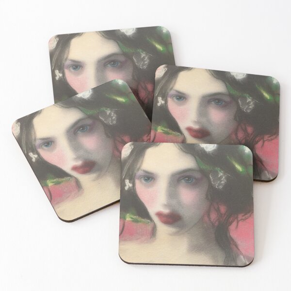 Item preview, Brunette Floral Rose Fantasy Portrait Art designed and sold by Loulieart.