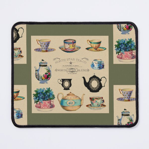 Item preview, Tea Time Vintage Colorful Illustration Design designed and sold by EarthArtDesigns.