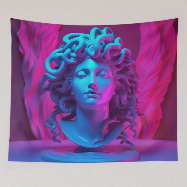Item preview, Vaporwave Visions: Gorgon's Serpentine Lullaby designed and sold by Mullet Monkey.