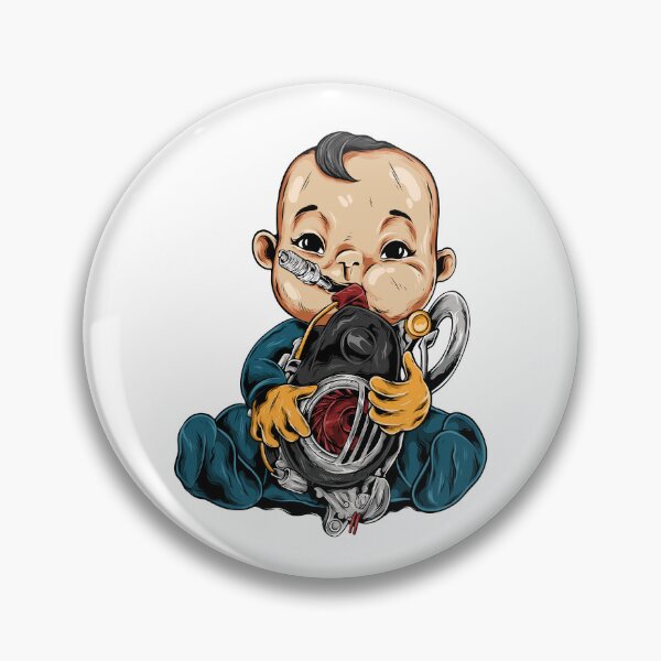 Item preview, baby on garage, baby mechanic character on garage, mechanic baby on garage designed and sold by GreyStanzione1.