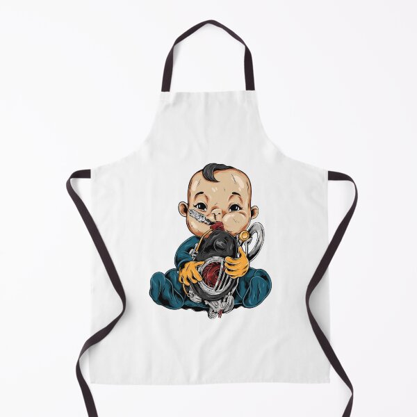 Item preview, baby on garage, baby mechanic character on garage, mechanic baby on garage designed and sold by GreyStanzione1.