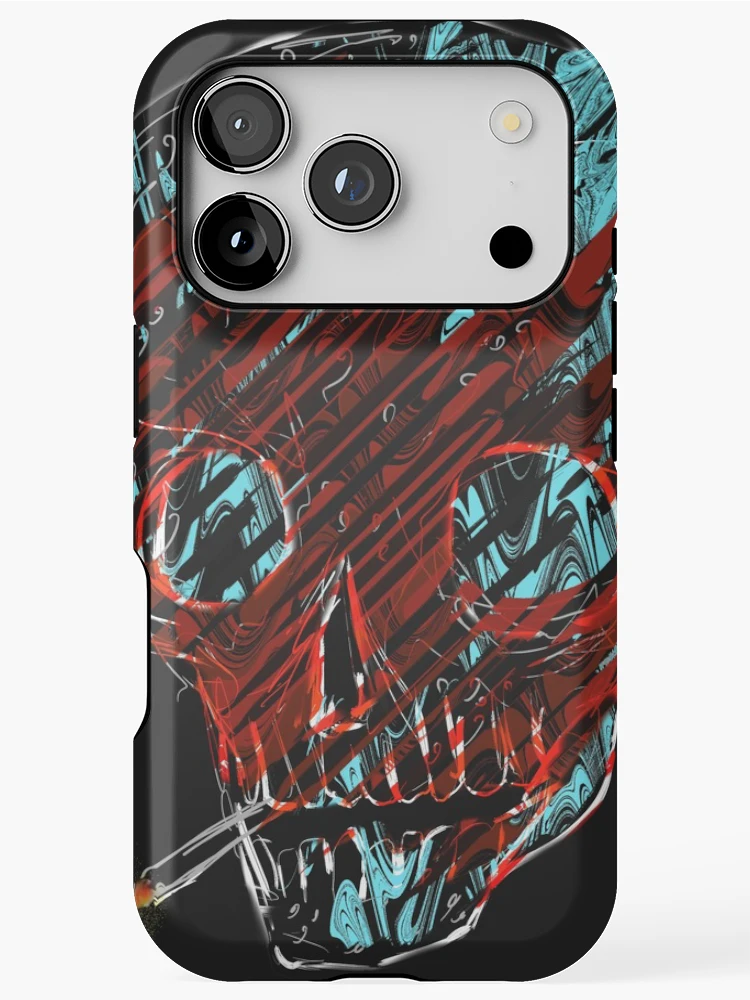 Thumbnail 1 of 4, iPhone Case, Smoking skull designed and sold by Rafahell.