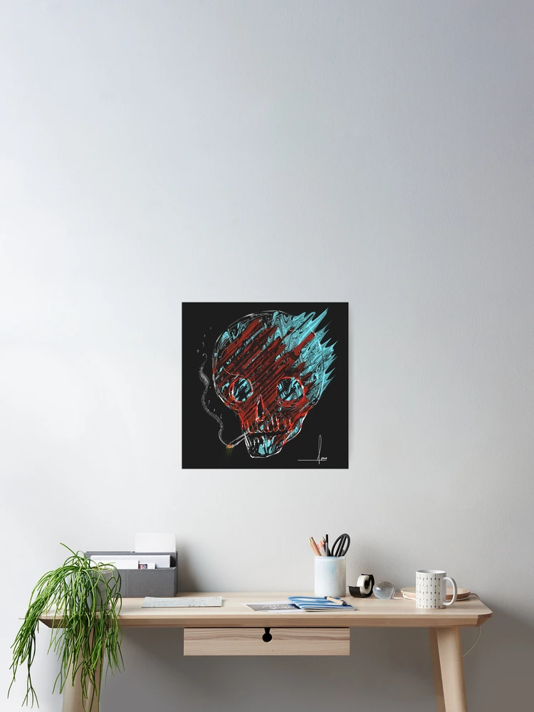 Thumbnail 2 of 3, Poster, Smoking skull designed and sold by Rafahell.