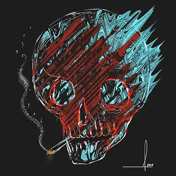 Artwork thumbnail, Smoking skull by Rafahell