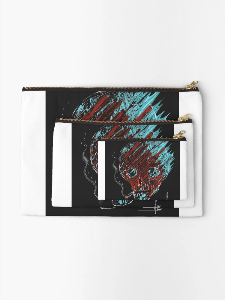 Thumbnail 2 of 4, Zipper Pouch, Smoking skull designed and sold by Rafahell.