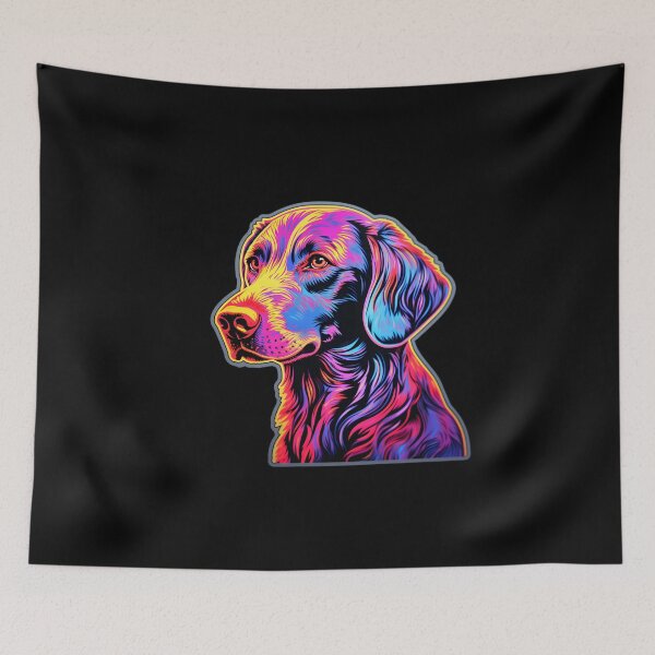 Artikelvorschau, Lockig Beschichteter Retriever Neon-design entworfen und verkauft von CUTEDOGGIEZ.