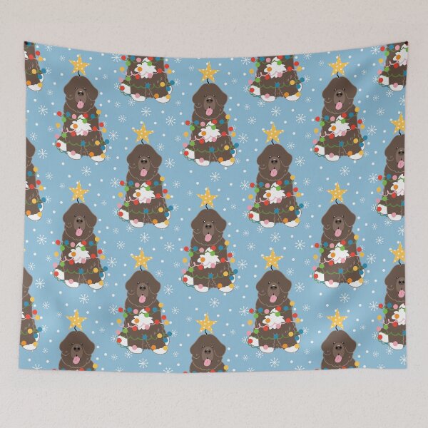 Item preview, Newfie Newfoundland Dog Christmas Tree - Brown White 2 designed and sold by Lulupainting.