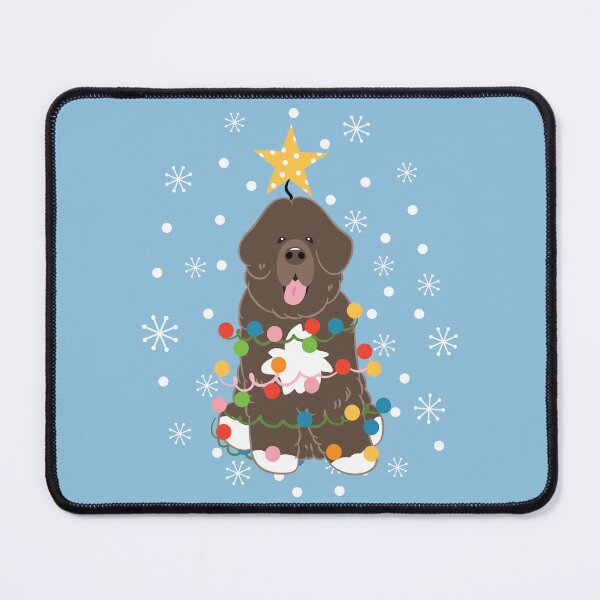 Item preview, Newfie Newfoundland Dog Christmas Tree - Brown White 2 designed and sold by Lulupainting.