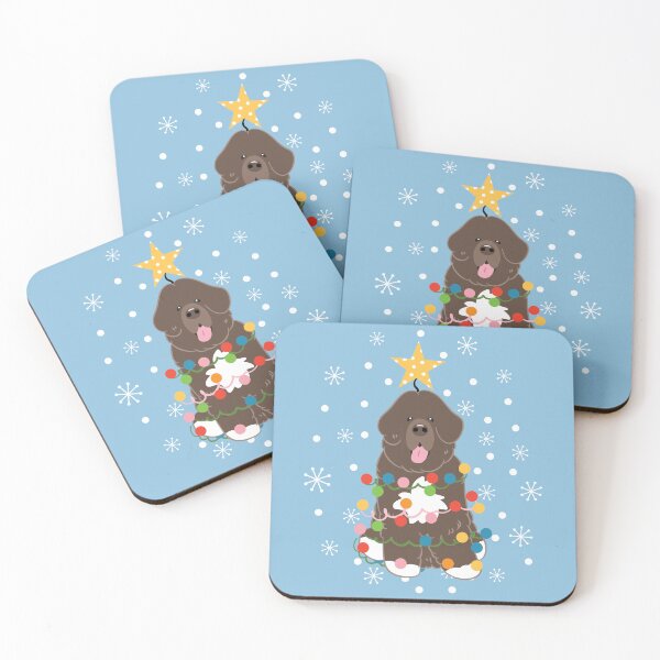 Item preview, Newfie Newfoundland Dog Christmas Tree - Brown White 2 designed and sold by Lulupainting.