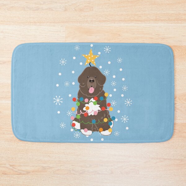 Item preview, Newfie Newfoundland Dog Christmas Tree - Brown White 2 designed and sold by Lulupainting.