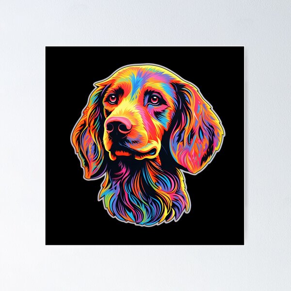 Artikelvorschau, Neon-lockiger Retriever entworfen und verkauft von CUTEDOGGIEZ.