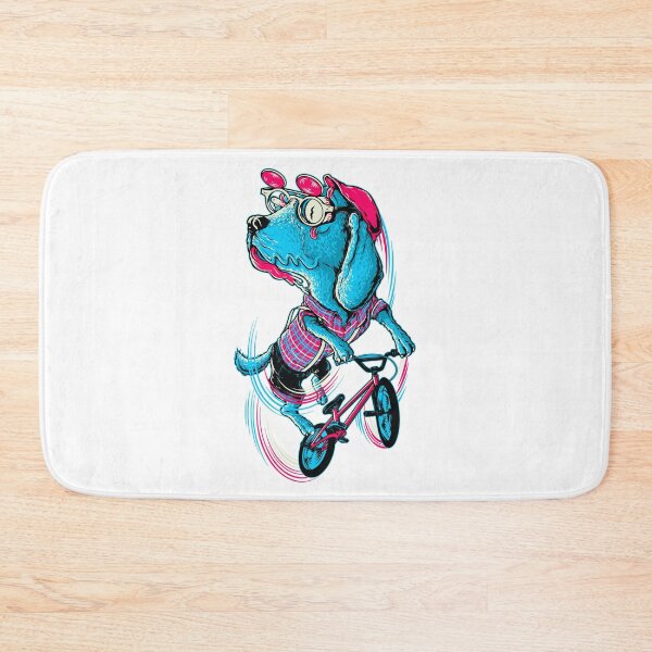 Item preview, colorful dog biker on bike, cartoon dog biker on bike, funny dog biker riding bike designed and sold by GreyStanzione1.