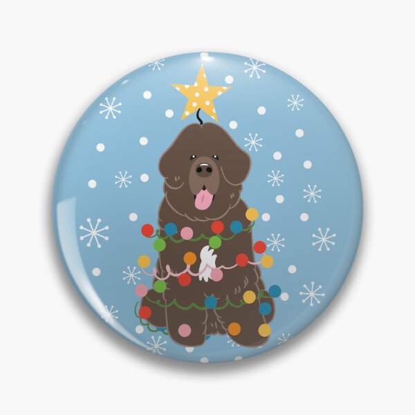 Item preview, Newfie Newfoundland Dog Christmas Tree - Brown White 3 designed and sold by Lulupainting.