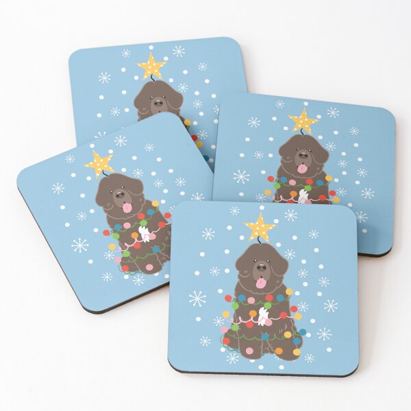 Item preview, Newfie Newfoundland Dog Christmas Tree - Brown White 3 designed and sold by Lulupainting.