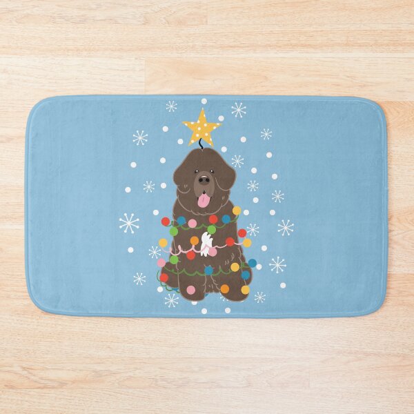 Item preview, Newfie Newfoundland Dog Christmas Tree - Brown White 3 designed and sold by Lulupainting.