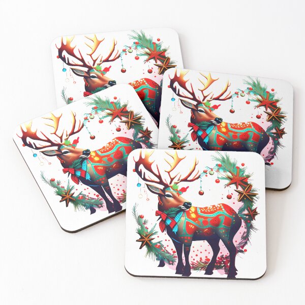 Item preview, FESTIVE CHRISTMAS REINDEER COLORFUL designed and sold by Sanny88.