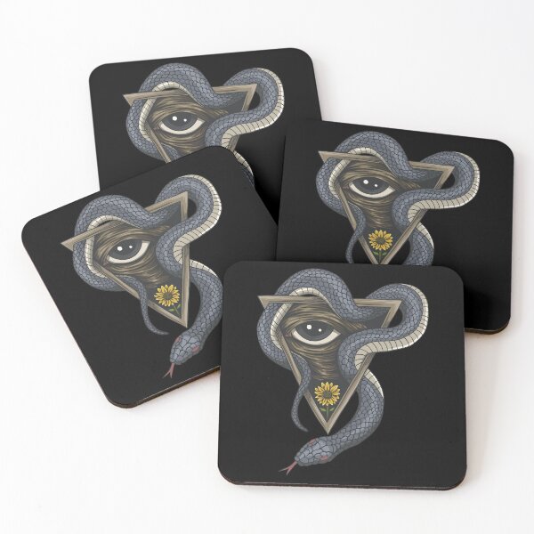 Item preview, snake one eye with flower, snake one eye with flower triangle, eye in triangle with snake designed and sold by GreyStanzione1.