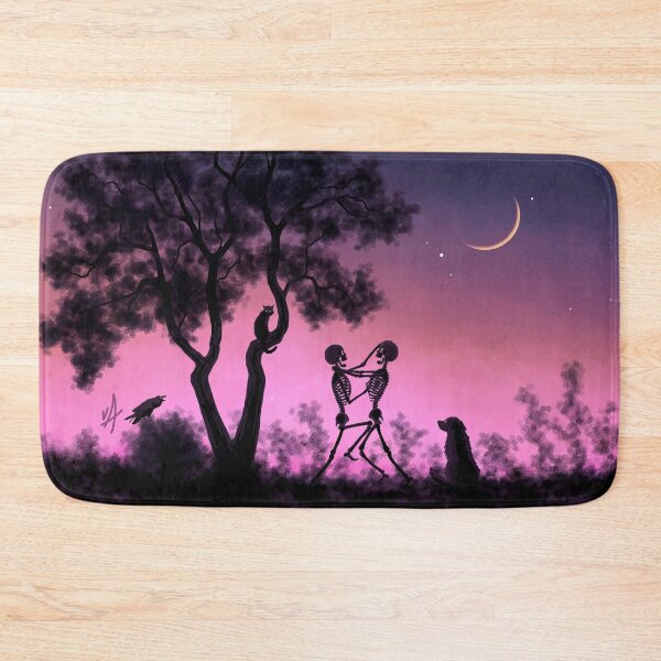 Skeleton Melee, with Raven, Cat, and Dog Bath Mat