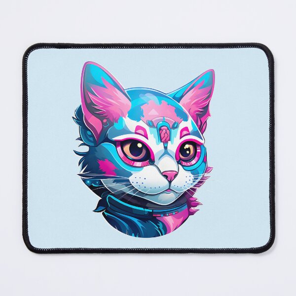 Item preview, Subtle Trans Pride Cyberpunk Cat designed and sold by ArtliciousHUMAN.