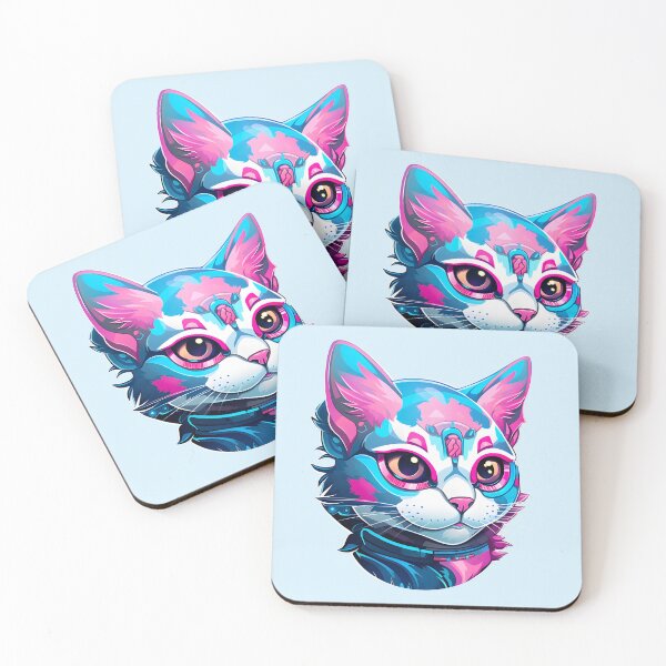 Item preview, Subtle Trans Pride Cyberpunk Cat designed and sold by ArtliciousHUMAN.