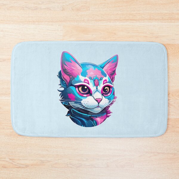 Item preview, Subtle Trans Pride Cyberpunk Cat designed and sold by ArtliciousHUMAN.