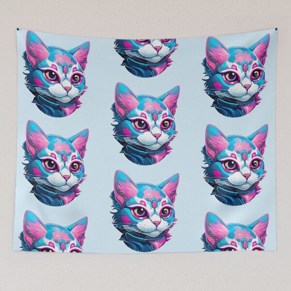 Item preview, Subtle Trans Pride Cyberpunk Cat designed and sold by ArtliciousHUMAN.