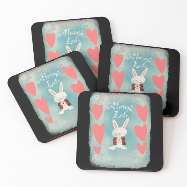 Item preview, Always Late White Rabbit Pastel Jewel Edition designed and sold by LemonwoodClock.
