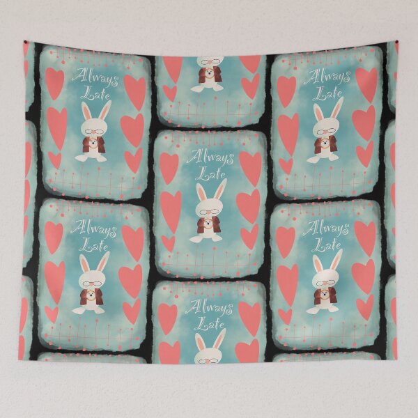 Item preview, Always Late White Rabbit Pastel Jewel Edition designed and sold by LemonwoodClock.