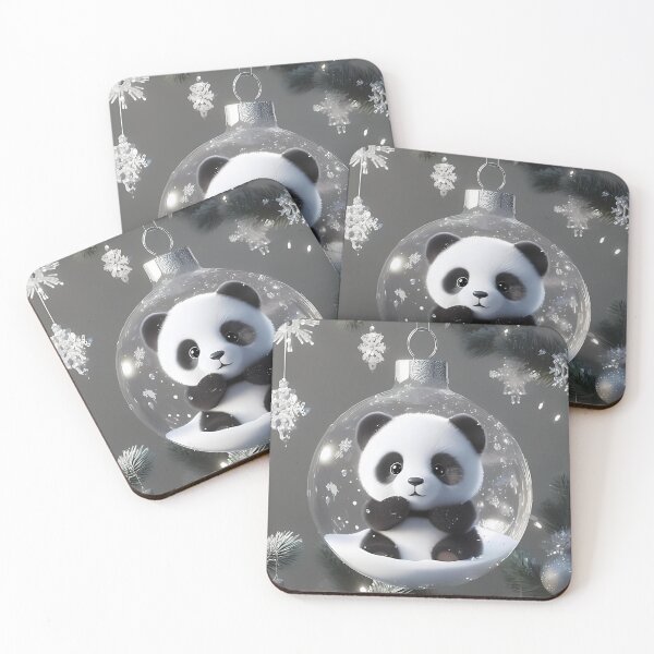 Item preview, Panda Bear Glass Ornament Digital Art Board Print designed and sold by BearBirchBeyond.
