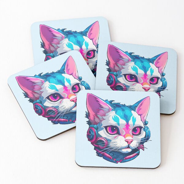 Item preview, Subtle Trans Pride Cyberpunk Cat designed and sold by ArtliciousHUMAN.
