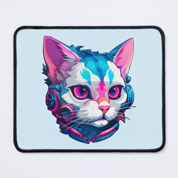 Item preview, Subtle Trans Pride Cyberpunk Cat designed and sold by ArtliciousHUMAN.