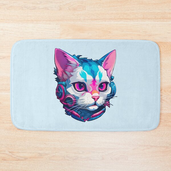 Item preview, Subtle Trans Pride Cyberpunk Cat designed and sold by ArtliciousHUMAN.