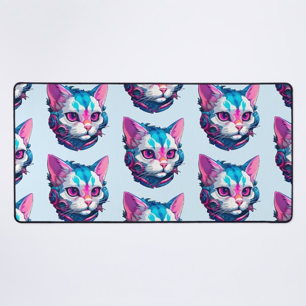 Item preview, Subtle Trans Pride Cyberpunk Cat designed and sold by ArtliciousHUMAN.