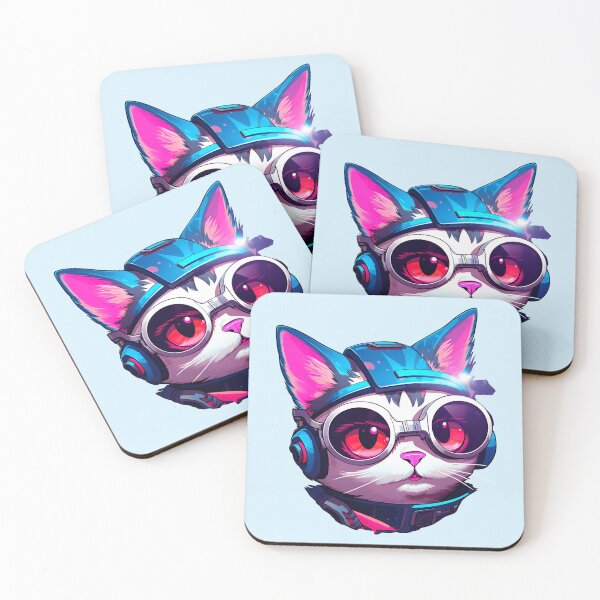 Item preview, Subtle Trans Pride Cyberpunk Cat designed and sold by ArtliciousHUMAN.