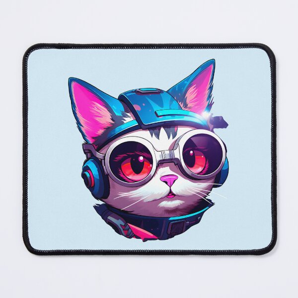 Item preview, Subtle Trans Pride Cyberpunk Cat designed and sold by ArtliciousHUMAN.