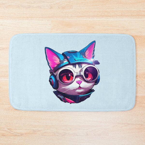 Item preview, Subtle Trans Pride Cyberpunk Cat designed and sold by ArtliciousHUMAN.