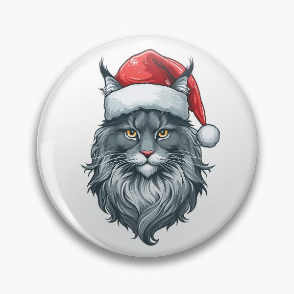 Artikelvorschau, Graue Maine-Coon-Katze mit Weihnachtsmütze entworfen und verkauft von Arterx.
