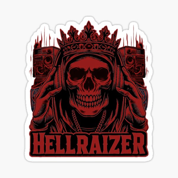 HellRaizer Crowned Reaper with Headphones Sticker