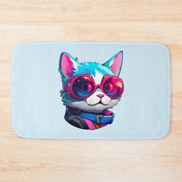 Item preview, Subtle Trans Pride Cyberpunk Cat designed and sold by ArtliciousHUMAN.