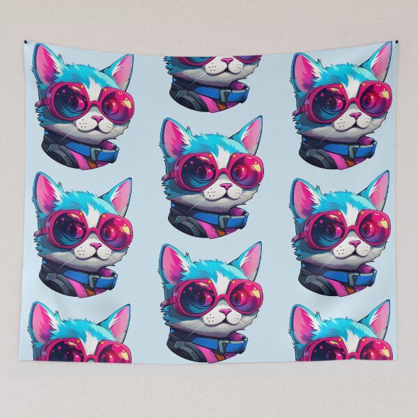 Item preview, Subtle Trans Pride Cyberpunk Cat designed and sold by ArtliciousHUMAN.