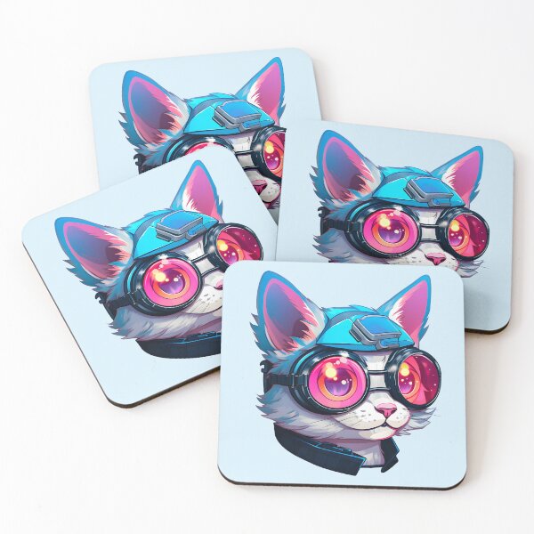 Item preview, Subtle Trans Pride Cyberpunk Cat designed and sold by ArtliciousHUMAN.